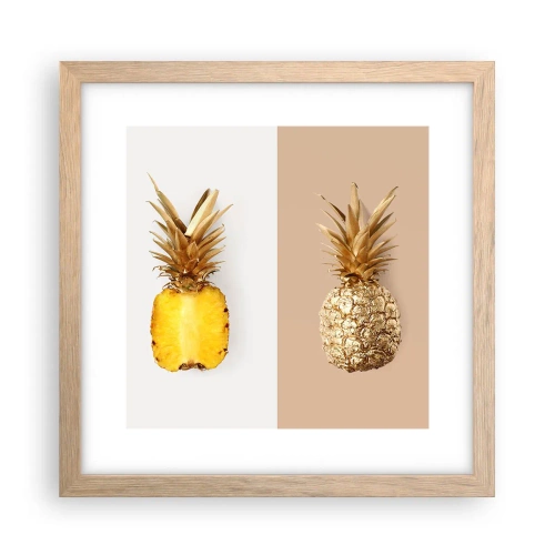 Plakát v rámu světlý dub - Ananas pro nás - 30x30 cm