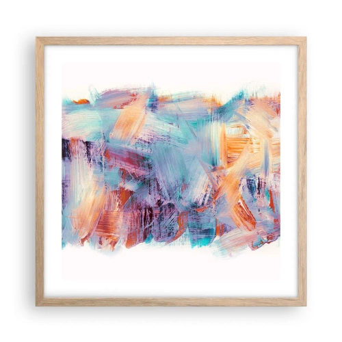 Plakát v rámu světlý dub - Barevný nepořádek - 50x50 cm
