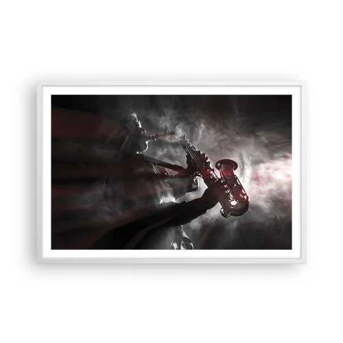 Plakát v bílém rámu - V oparu jazzu - 91x61 cm