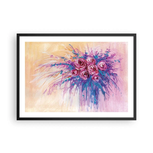 Plakát v černém rámu - Růžová fontána - 70x50 cm