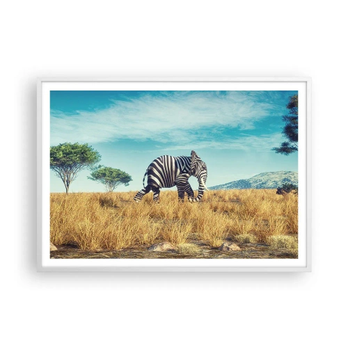 Plakát v bílém rámu - Šedá už není v módě - 100x70 cm