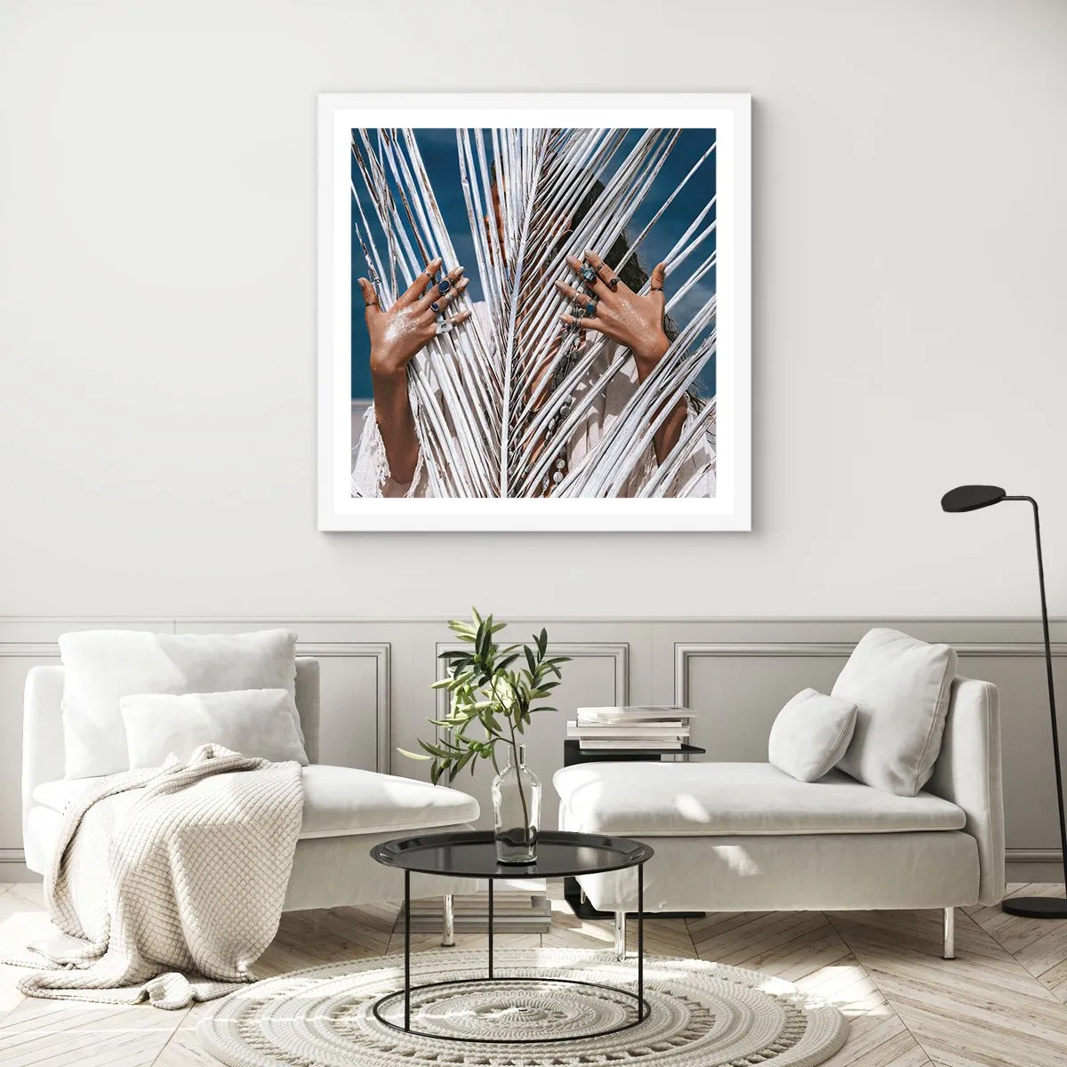 Plakát v bílém rámu - Šamanová holka? - 40x40 cm