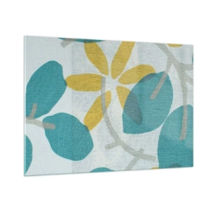 Obraz na skle - Mezi azurovými listy - 100x70 cm