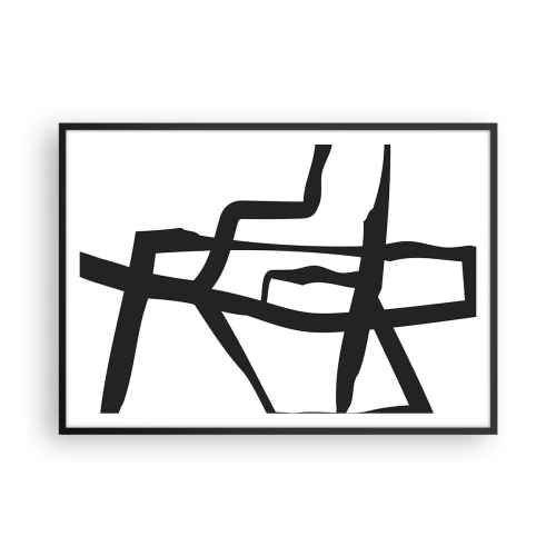 Plakát v černém rámu - Černobílá konstrukce - 100x70 cm