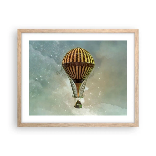 Plakát v rámu světlý dub - Průkopnické lety - 50x40 cm