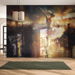 Fototapeta Standard Eco - Baletka tančící na pozadí jasně osvětlené ulice - 100x70cm - Zázrak na ulici - Moderní nástěnná dekorace do obývacího pokoje a ložnice ARTTOR
