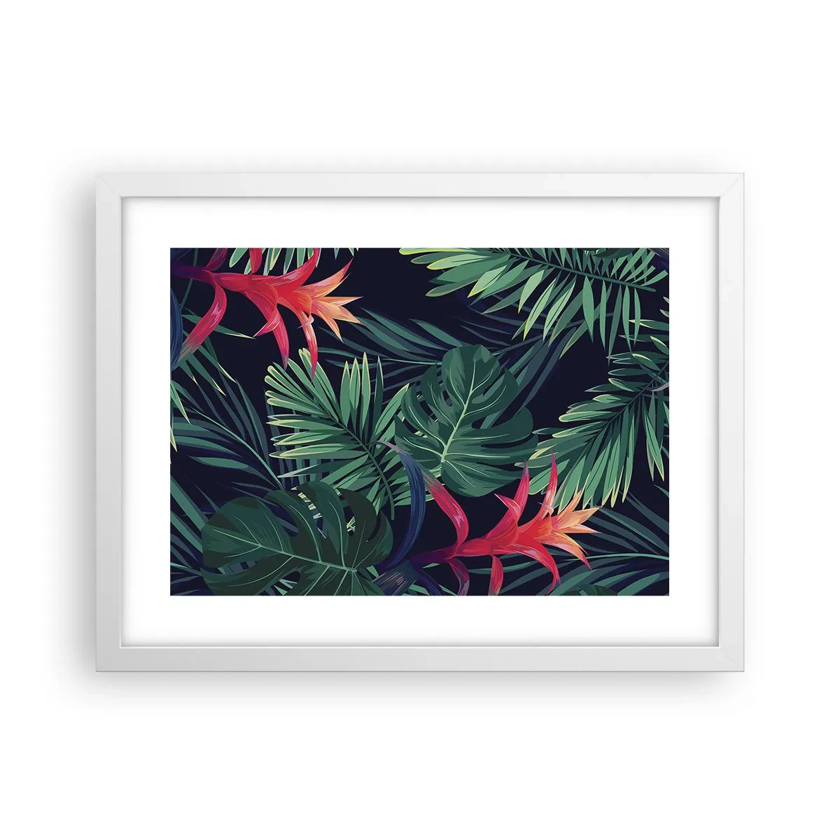 Plakát v bílém rámu - Vzplanout v zeleném - 40x30 cm