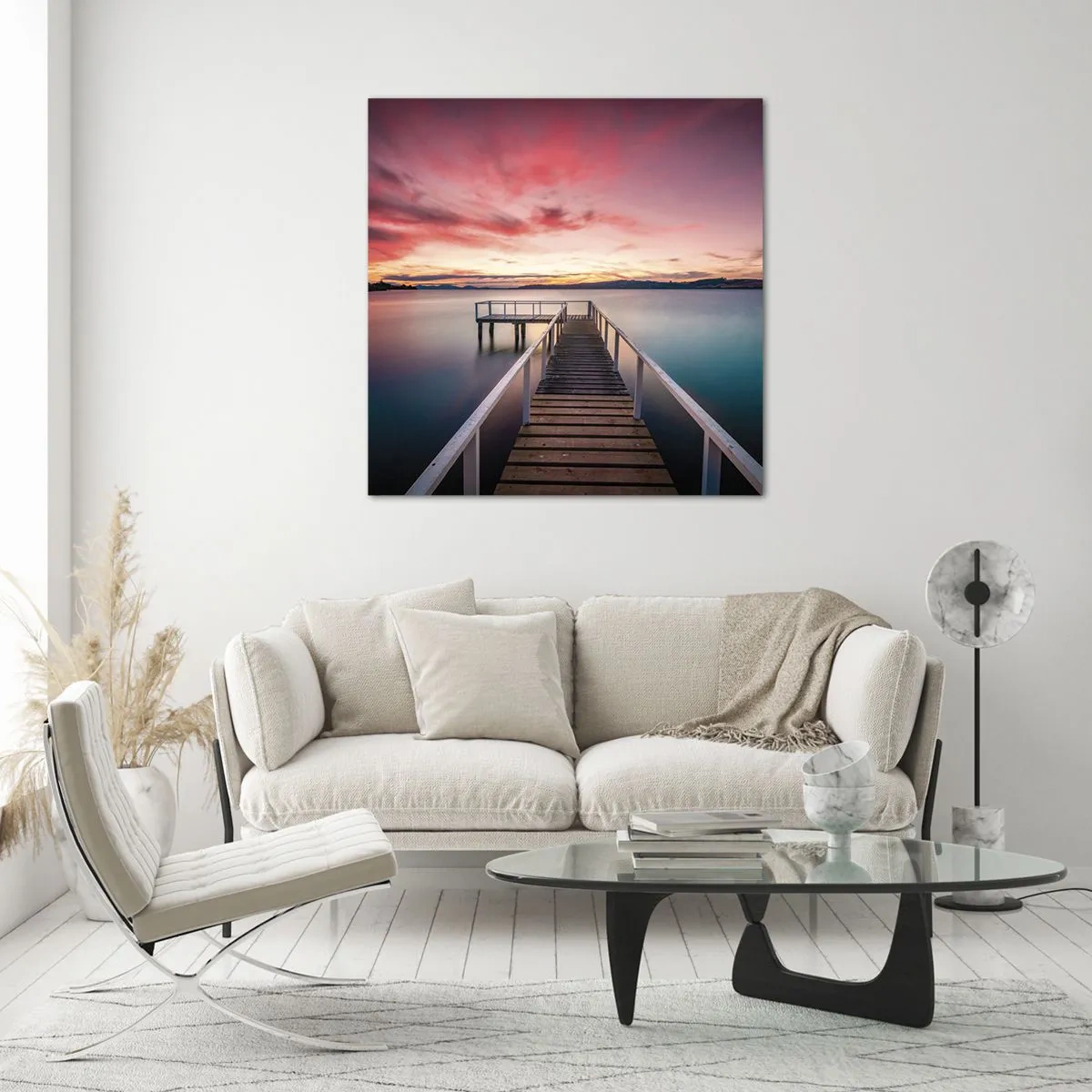 Obraz na skle - Jemný plamen večera - 40x40 cm