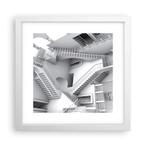 Plakát v bílém rámu - Paradoxy prostoru - 30x30 cm