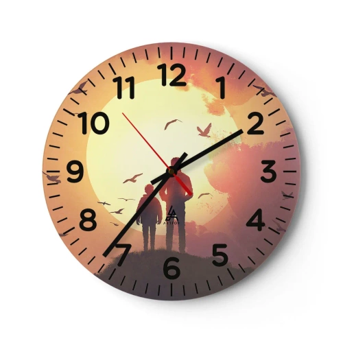 Nástěnné hodiny - Se sluncem tváři v tvář - 40x40 cm