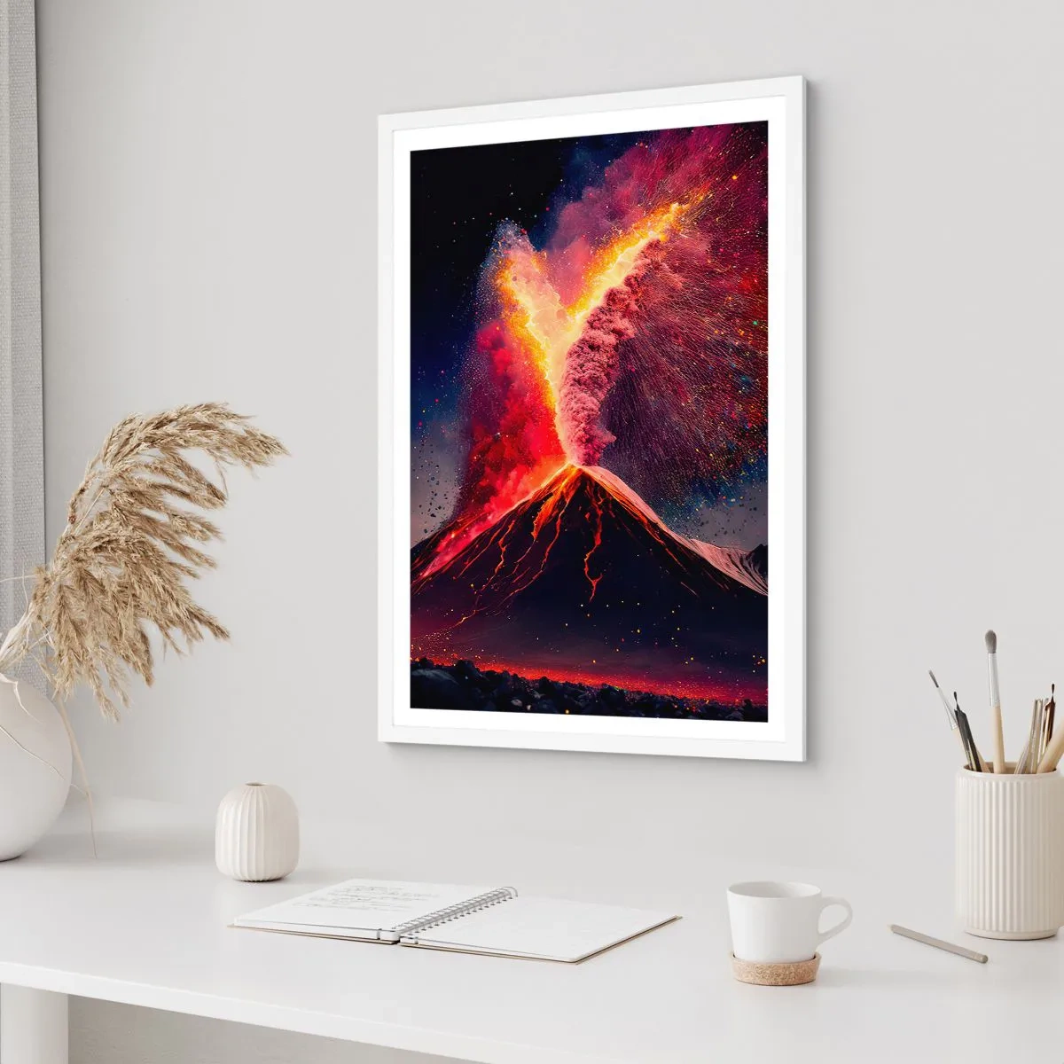 Plakát v bílém rámu - Krása a hrůza - 70x100 cm