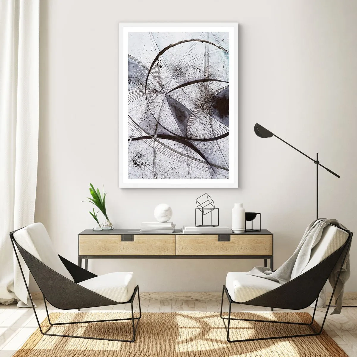 Plakát v bílém rámu - Futuristická fantazie - 40x50 cm