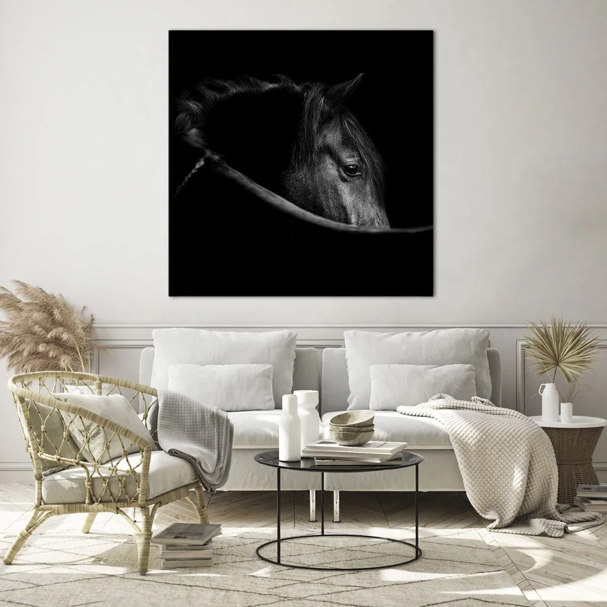 Obraz na skle - Černý kníže - 60x60 cm