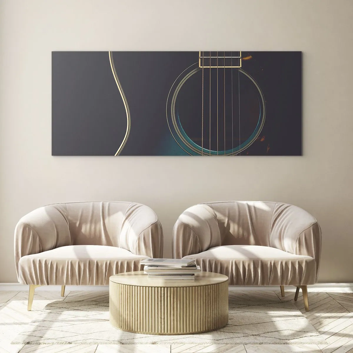Obraz na skle - Okamžik, než to zazní - 100x40 cm