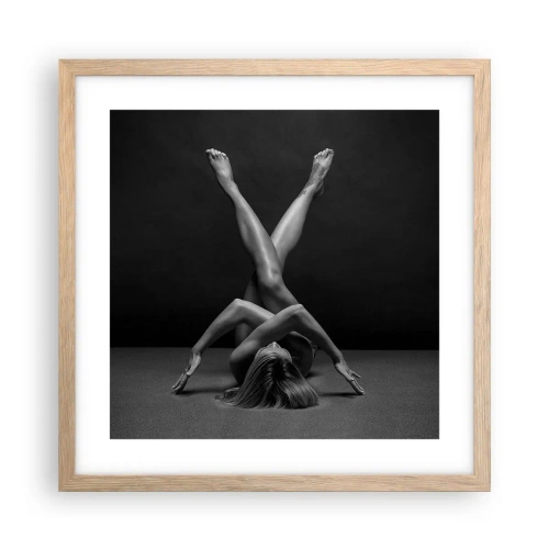 Plakát v rámu světlý dub - Geometrie nahoty - 40x40 cm