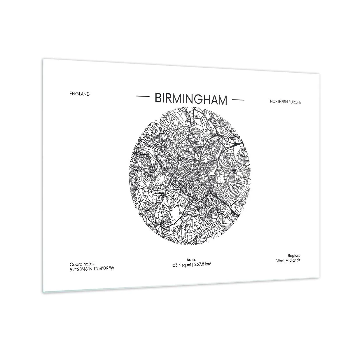 Obraz na skle - Anatomie Birminghamu - 70x50 cm