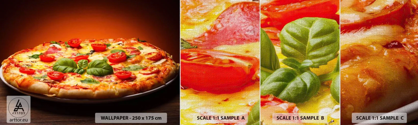 Vzor Fototapety Premium Canvas - Mamma mia! - Gastronomie, Pizza, Itálie - 100x30 cm