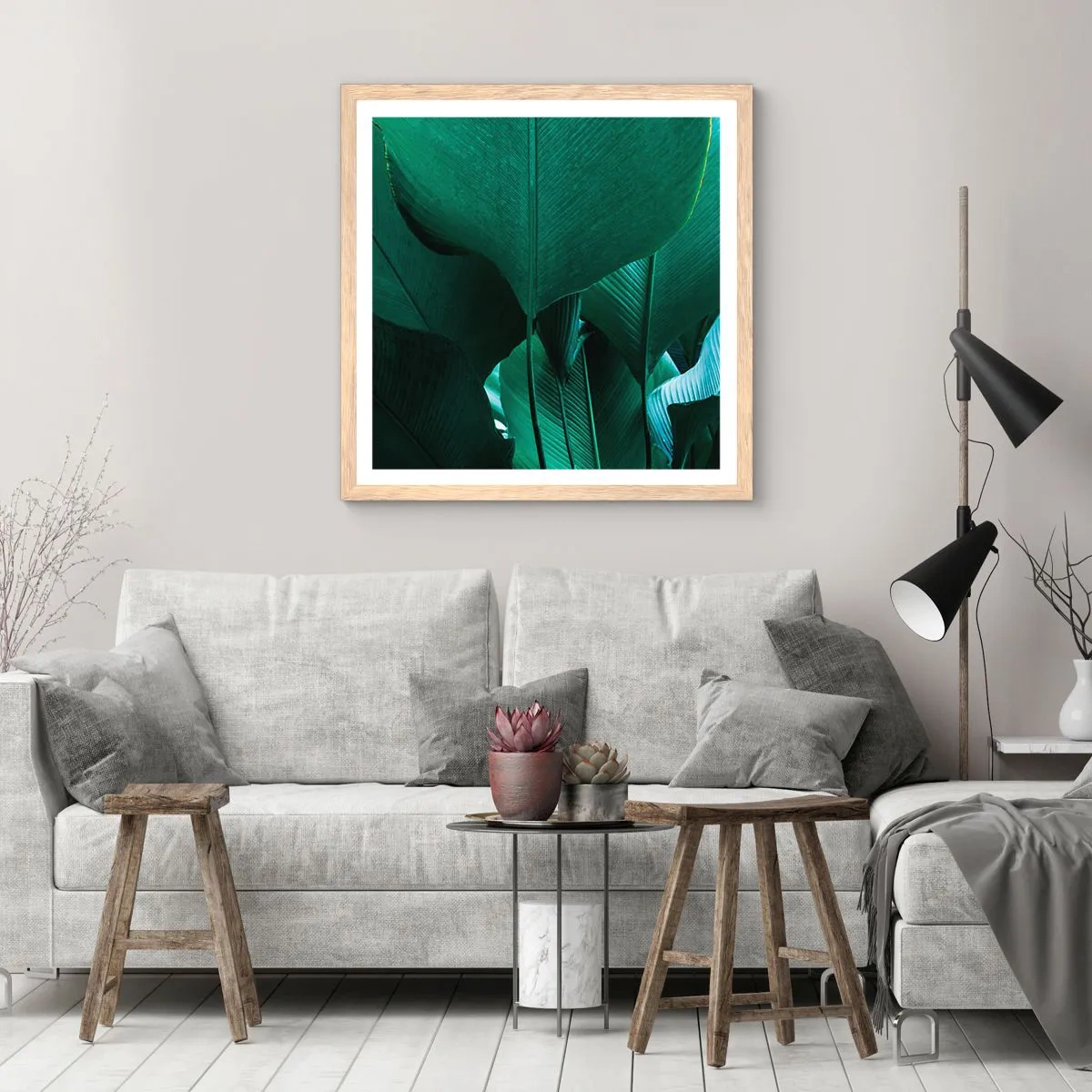 Plakát v rámu světlý dub - Obrácené ke světlu - 50x50 cm