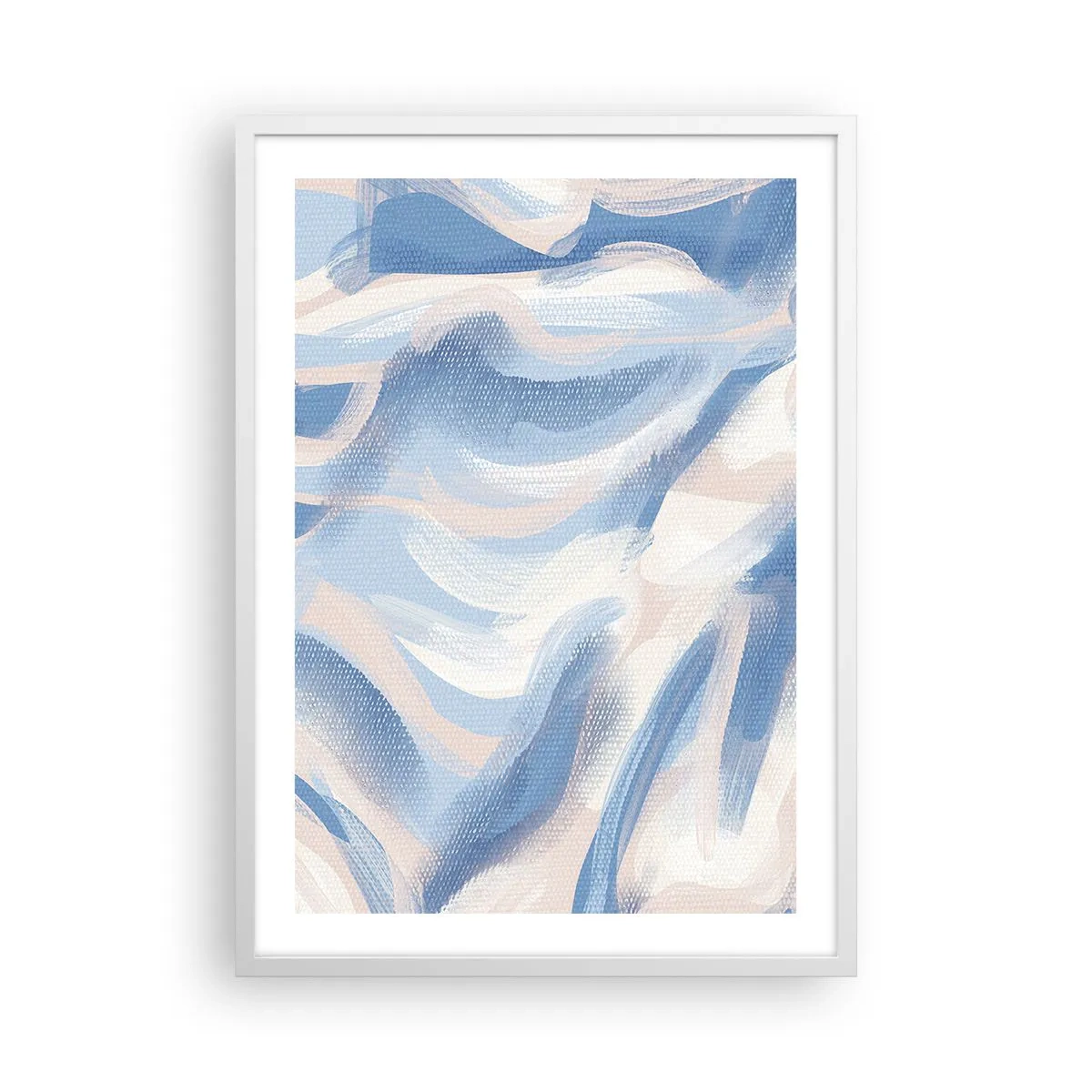 Plakát v bílém rámu - Modré kolísání - 50x70 cm