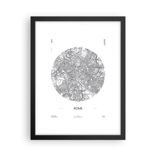 Plakát v černém rámu - Anatomie Říma - 30x40 cm