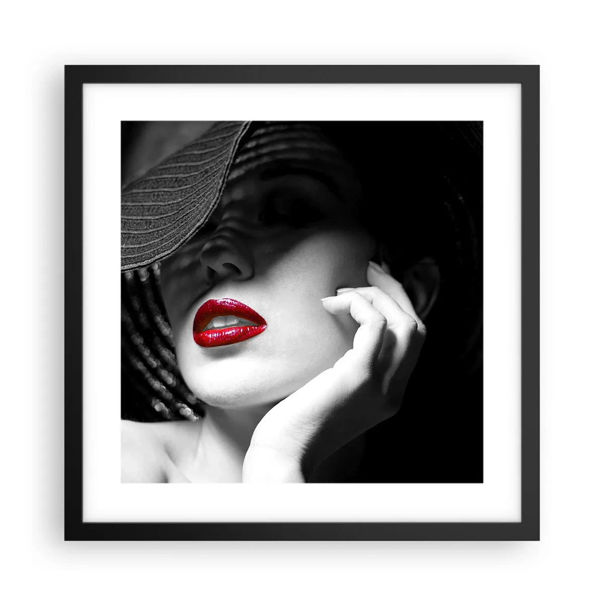 Plakát v černém rámu - Studie v šarlatové - 40x40 cm