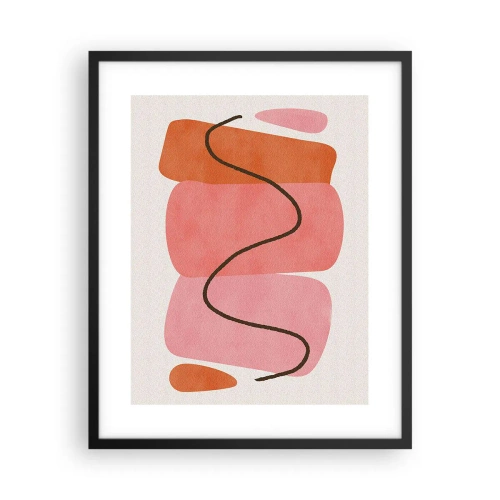 Plakát v černém rámu - Jemný pohyb forem - 40x50 cm