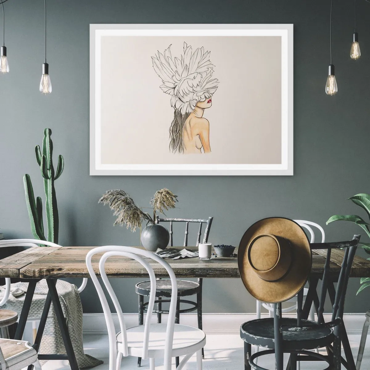 Plakát v bílém rámu - Vrchol krásy - 91x61 cm