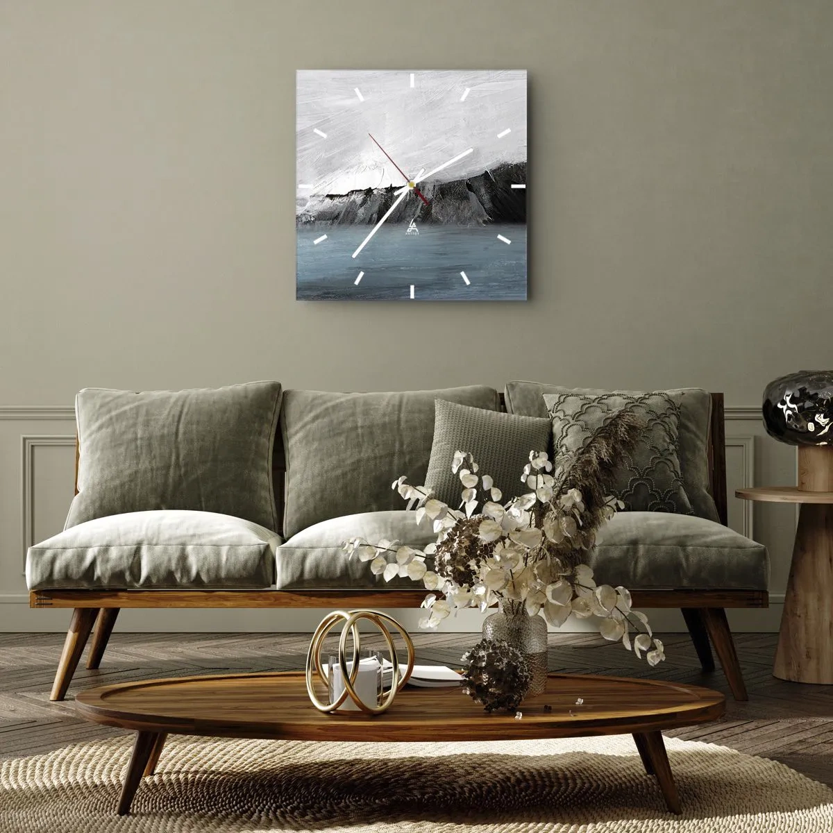 Nástěnné hodiny - Voda – země: střet živlů - 30x30 cm