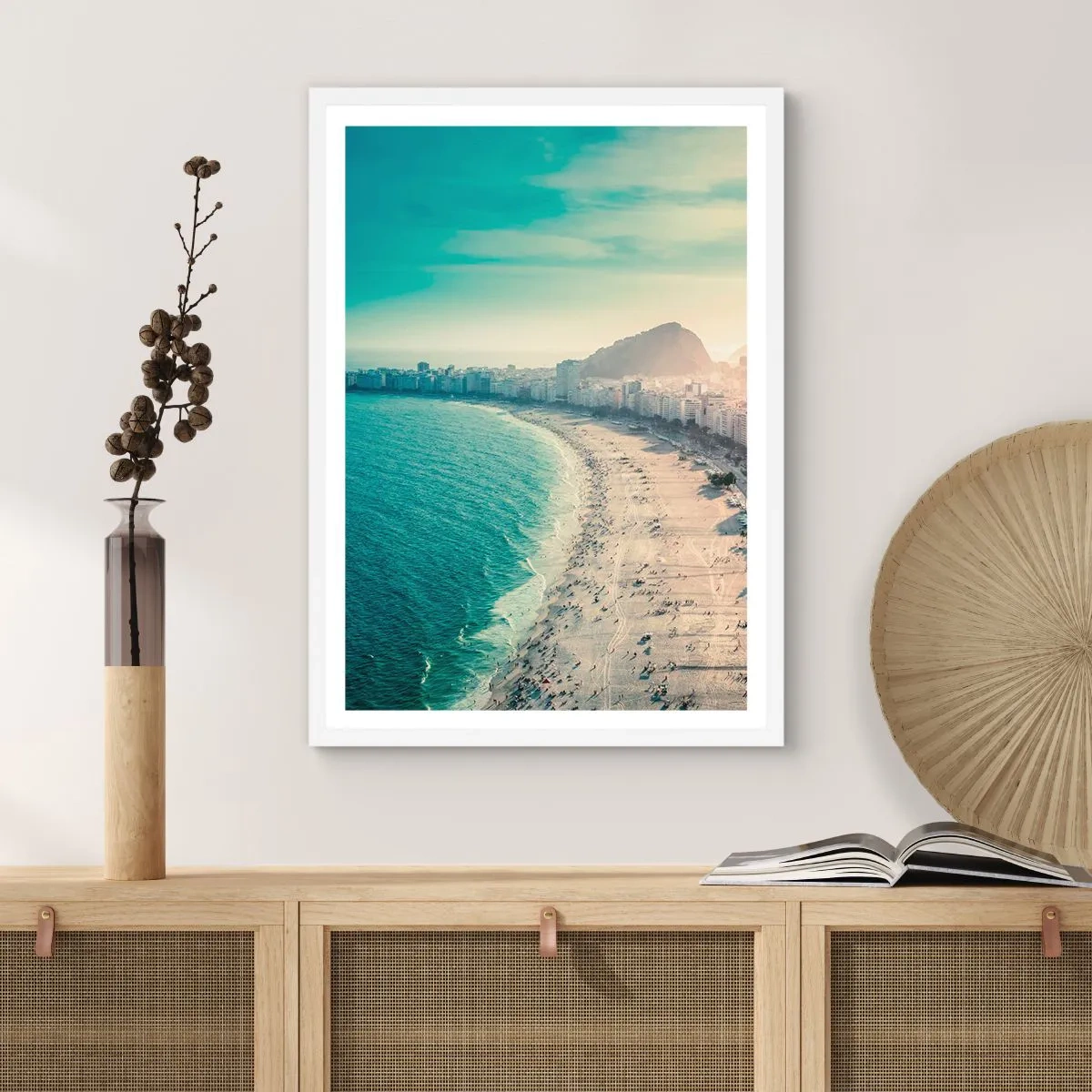Plakát v bílém rámu - Věčná dovolená v Riu - 61x91 cm