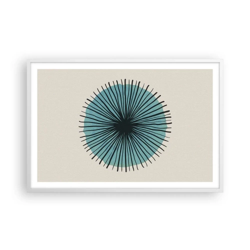 Plakát v bílém rámu - Zářící modrá - 91x61 cm