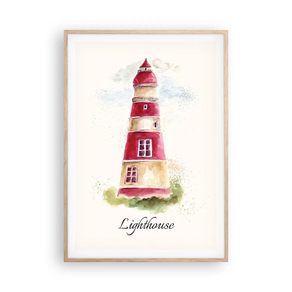 Plakát v rámu světlý dub - Tady je vždy počasí - 70x100 cm