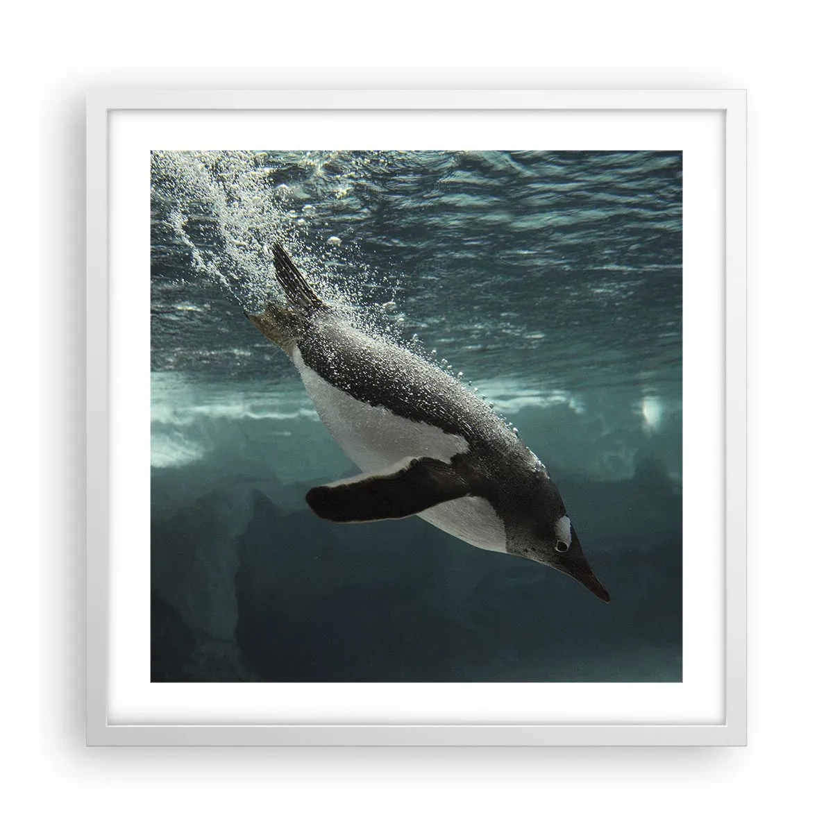 Plakát v bílém rámu - Vítejte v mém světě - 50x50 cm