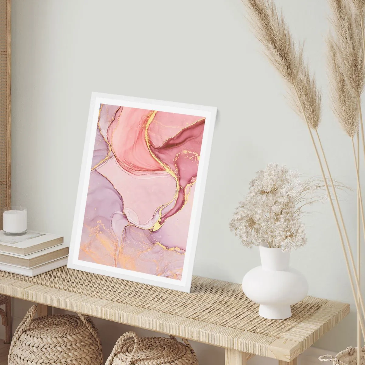 Plakát v bílém rámu - Mazlení barev - 70x100 cm