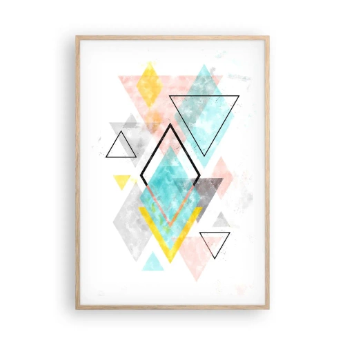 Plakát v rámu světlý dub - Geometrická zábava - 70x100 cm