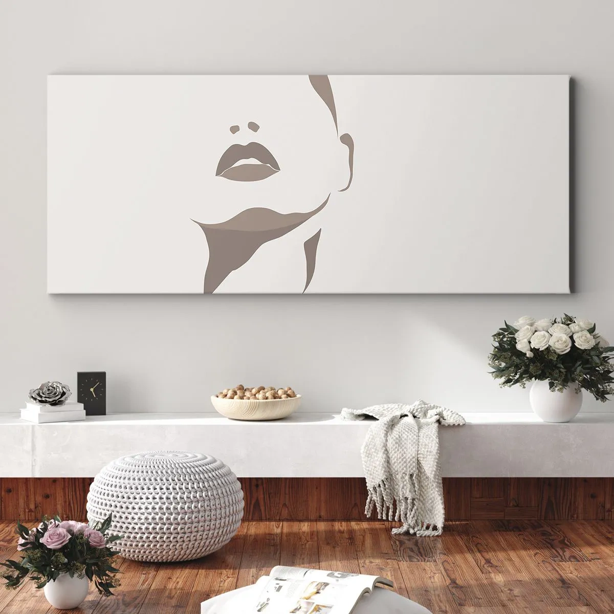 Obraz na plátně - Stvořená ze světla a stínu - 160x50 cm