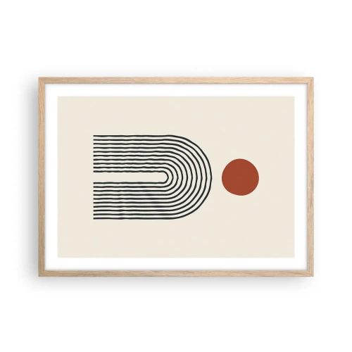 Plakát v rámu světlý dub - Magnetismus tvarů a barev - 70x50 cm