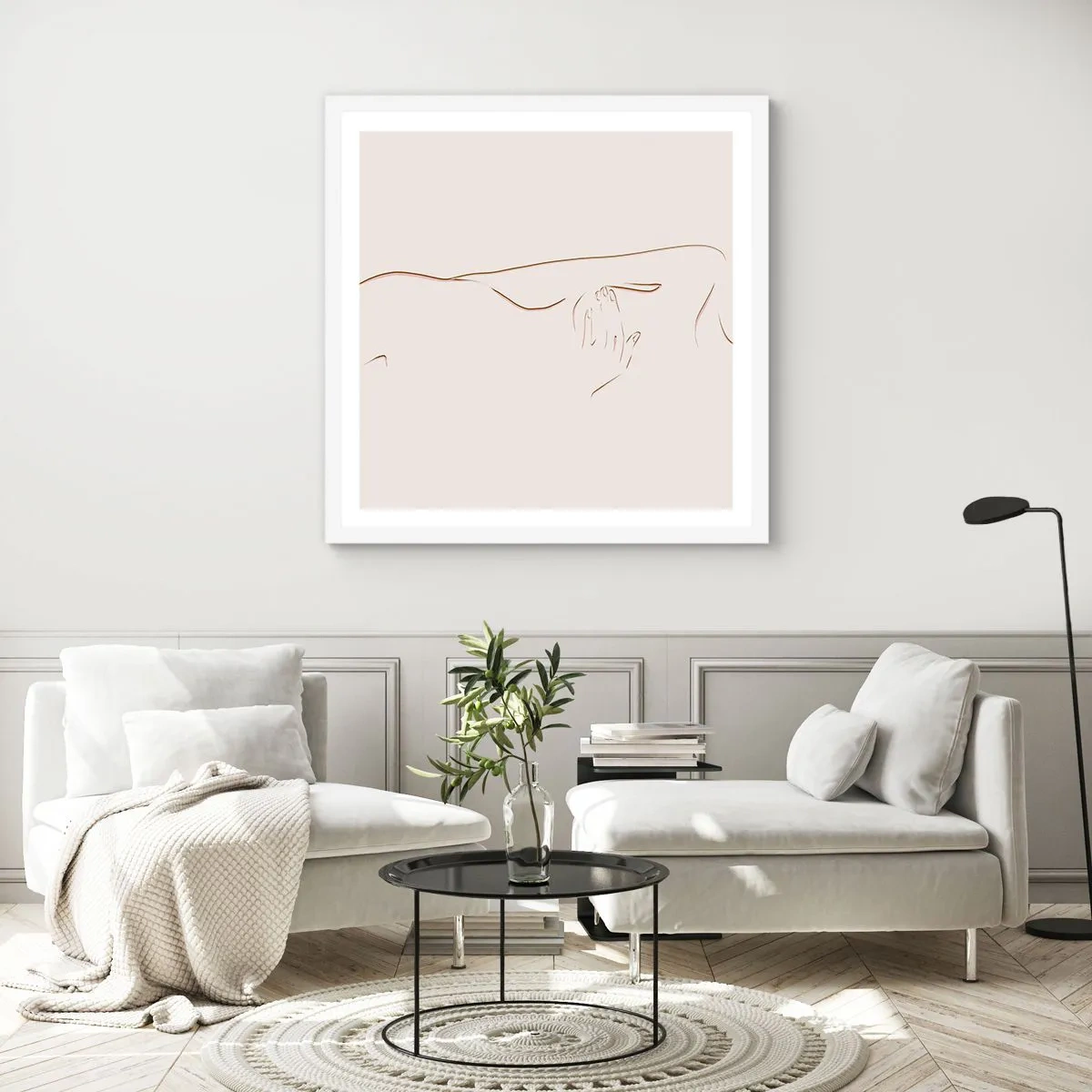 Plakát v bílém rámu - Tvar touhy - 60x60 cm