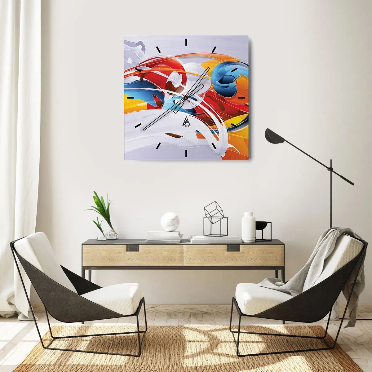 Nástěnné hodiny - Tanec živlů - 30x30 cm