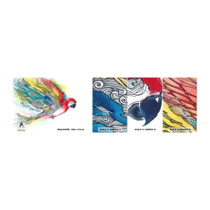 Fototapeta Vzorek Standard Eco - Žij barevně - Pták, Papoušek, Barevné peří - 100x30 cm