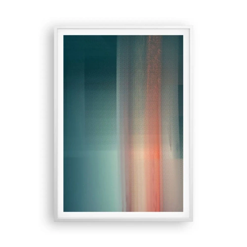 Plakát v bílém rámu - Abstrakce: vlny světla - 70x100 cm