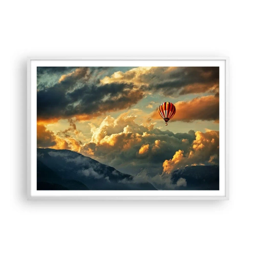 Plakát v bílém rámu - Letím, protože chci - 100x70 cm