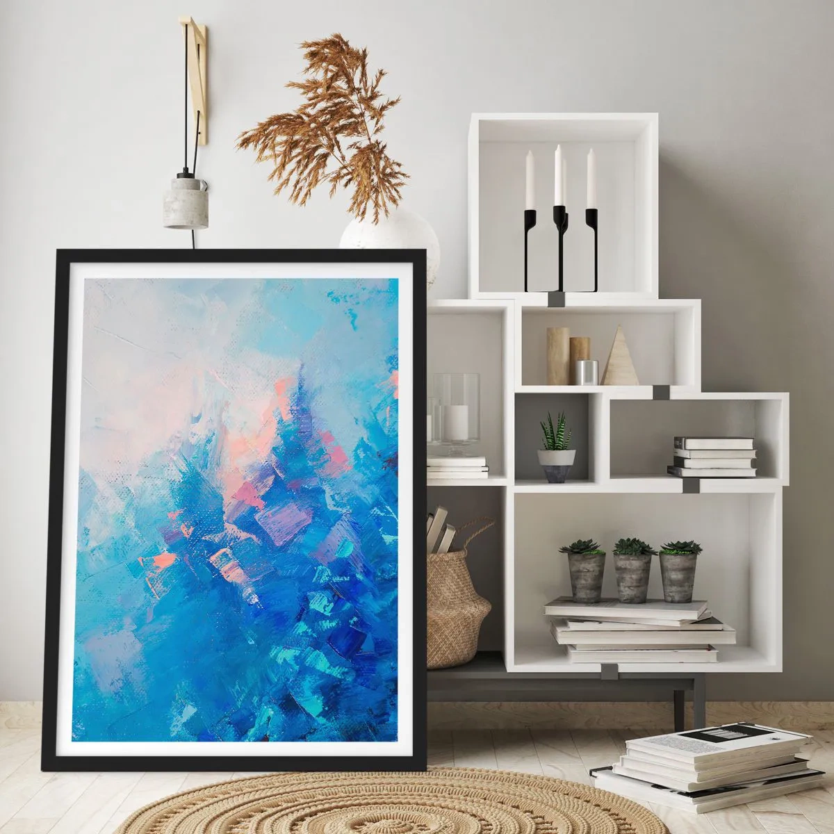 Plakát v černém rámu - Zimní abstrakce - 70x100 cm