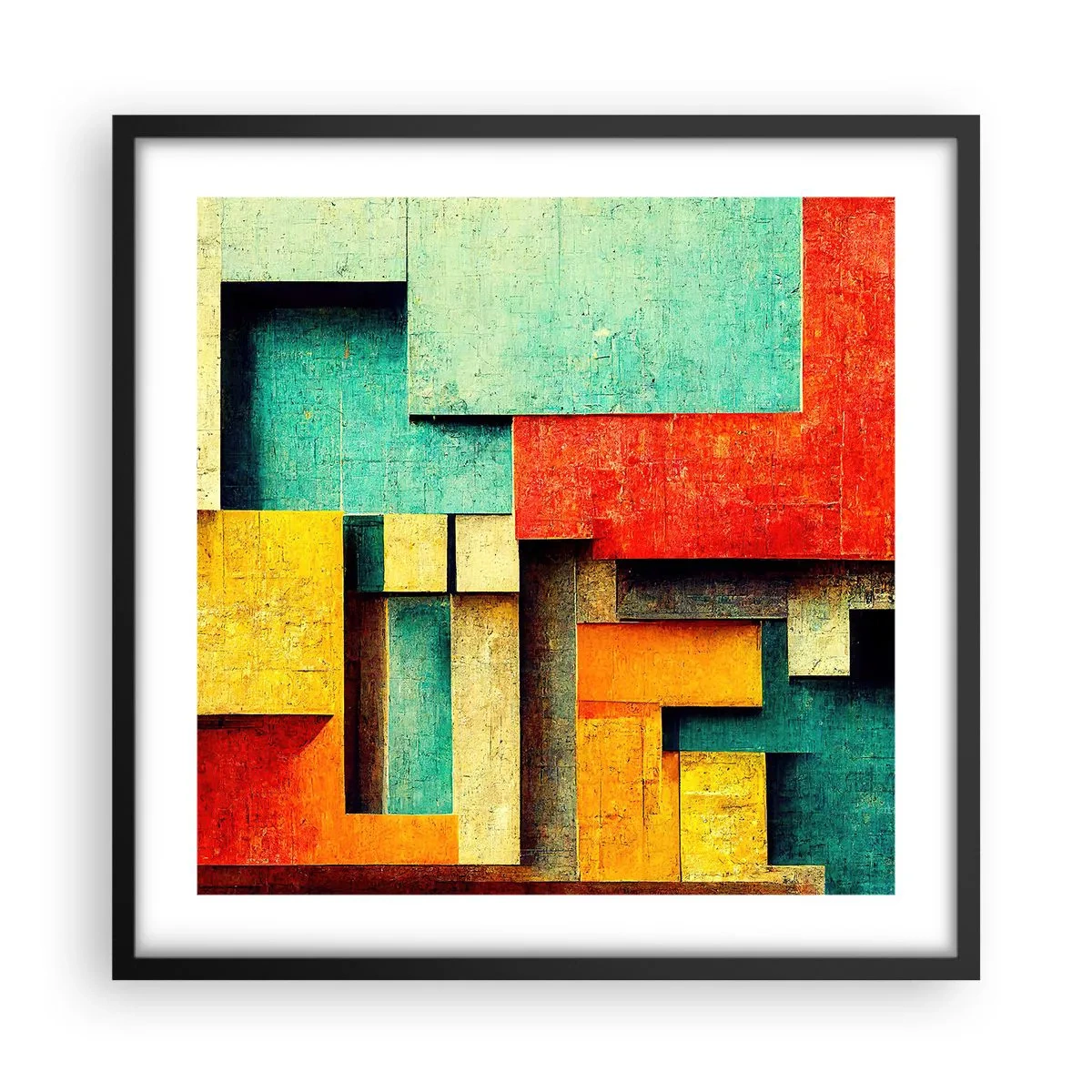 Plakát v černém rámu - Festival pravých úhlů - 50x50 cm