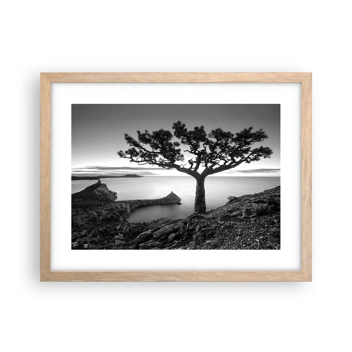 Plakát v rámu světlý dub - Klid až k horizontu - 40x30 cm