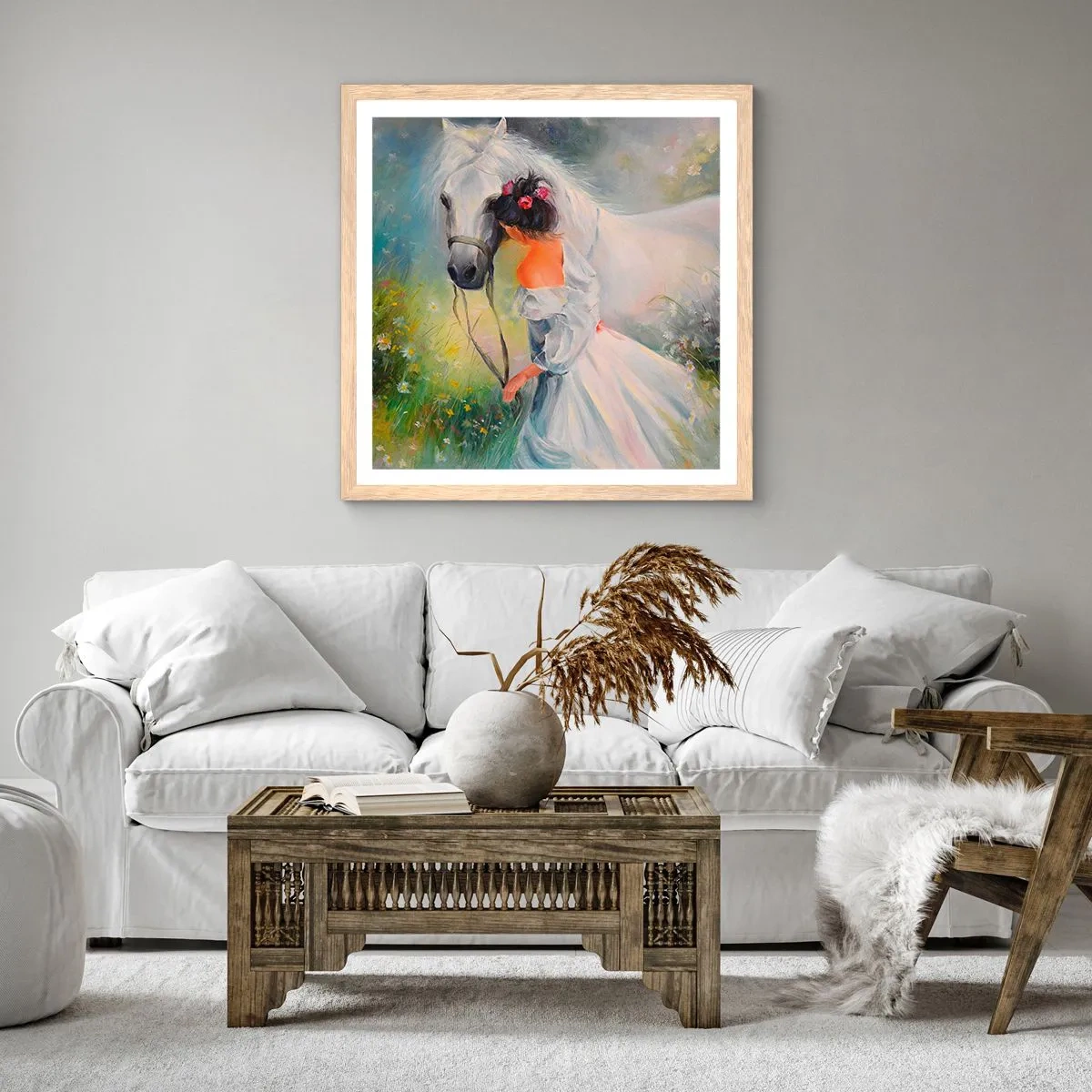 Plakát v rámu světlý dub - Jako z krásného snu - 50x50 cm