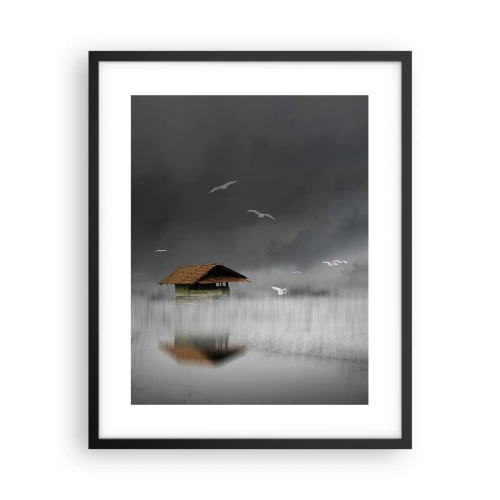 Plakát v černém rámu - Úkryt před deštěm - 40x50 cm