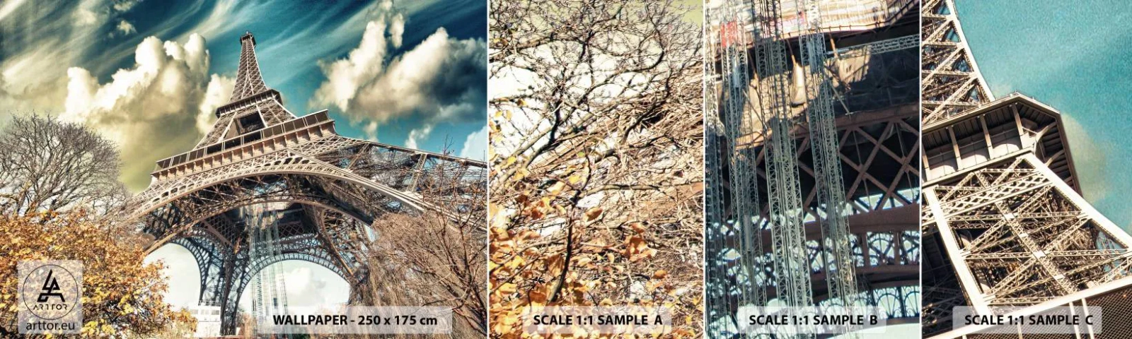 Fototapeta Vzorek Standard Eco - A na podzim v Paříži… - Město, Paříž, Eiffelova věž - 100x30 cm