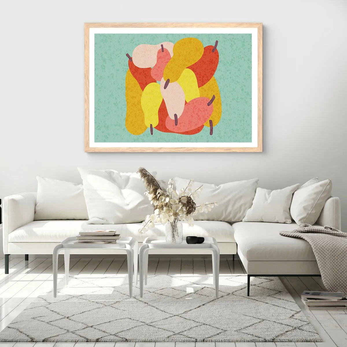 Plakát v rámu světlý dub - Ochutnejte letní slunce - 91x61 cm