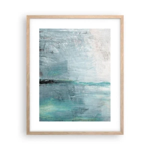 Plakát v rámu světlý dub - Horizontálně v modři - 40x50 cm