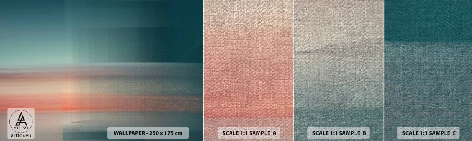 Vzor Fototapety Premium Canvas - Abstrakce: vlny světla - Voda, Nebe, Minimalismus - 100x30 cm